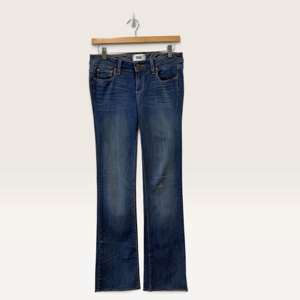 Paige Manhattan Rydelle Women 26 Dark Wash Bootcut Jeans Mid Rise Stretch USA